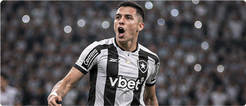 Jogador do Botafogo comemorando